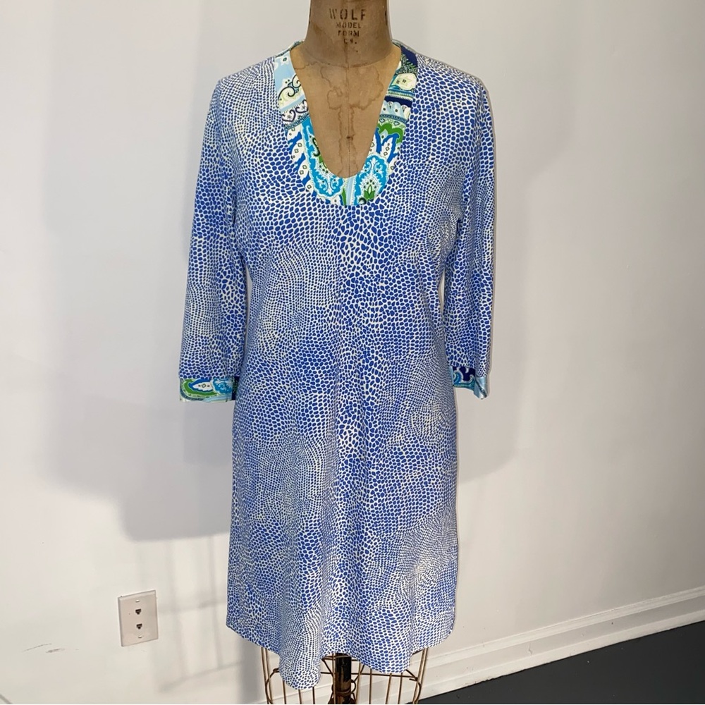 J. McLaughlin Blue and Green Dress